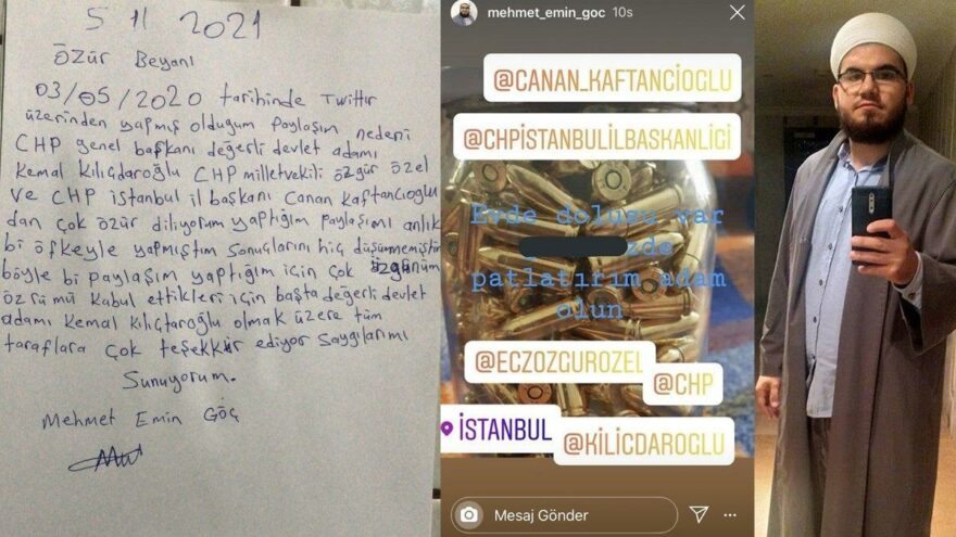 Mehmet Emin Göç özür mektubu