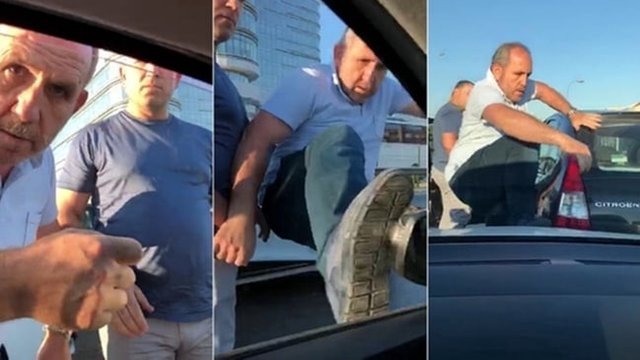 Hasan Sel Hüseyin Sel Trafik hamile kadın tekme