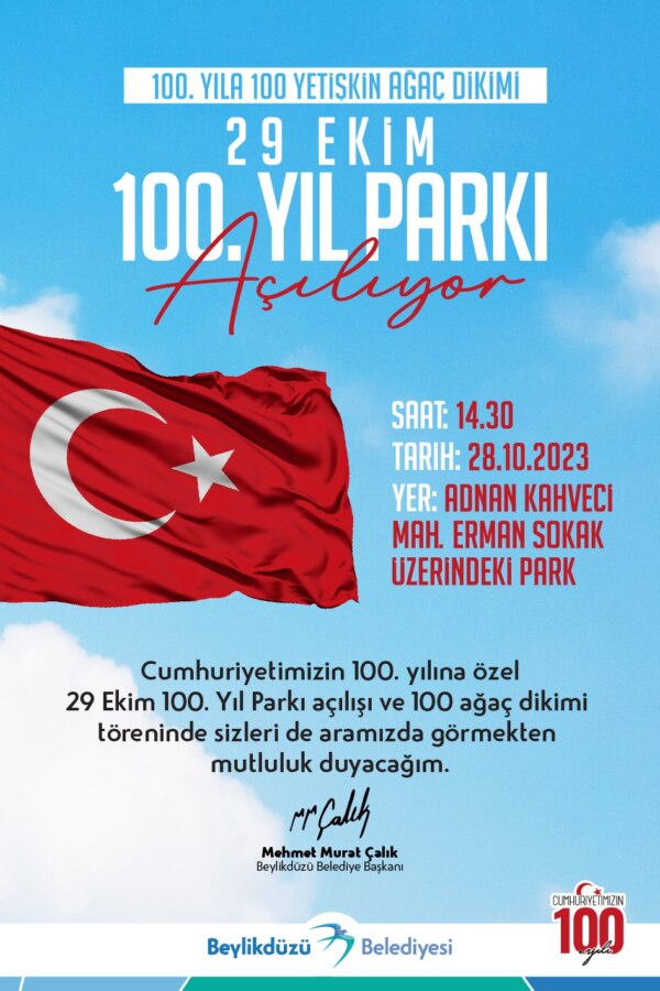 29 EKİM 100. YIL PARKI AÇILIYOR